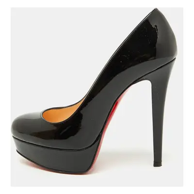 Christian Louboutin Black Patent Leather Bianca Platform Pumps Size 36.5