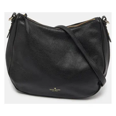 Kate Spade Black Leather Zip Shoulder Bag