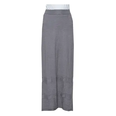 M Missoni Grey Patterned Knit Maxi Skirt