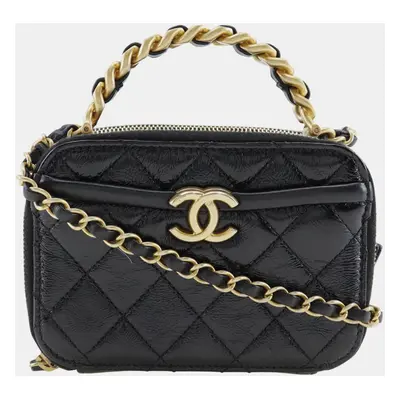 Chanel Black Leather Lambskin Mini Handbag