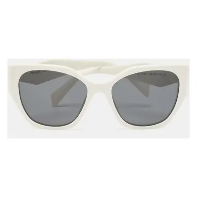 Prada White/Black SPR 19Z Square Sunglasses