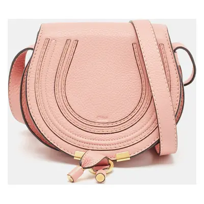 Chloe Light Pink Leather Mini Marcie Crossbody Bag