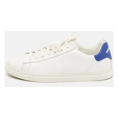 Dsquared2 White/Blue Leather Low Top Sneakers Size