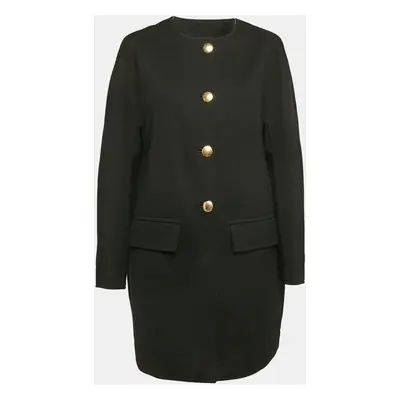 Balenciaga Black Stretch Cotton Single Breasted Coat