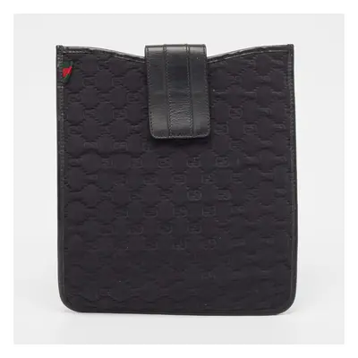 Gucci Black GG Fabric and Leather iPad Case