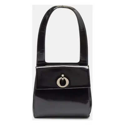 Dior Black Patent Leather Flap Tote