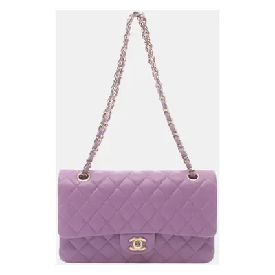 Chanel Purple Medium Classic Caviar Double Flap