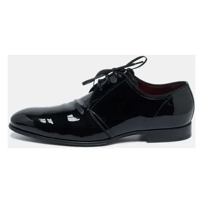 Dolce & Gabbana Black Patent Leather Lace-Up Derby Size