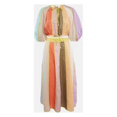 Zimmermann Multicolor Linen Paneled Skirt and Top Set