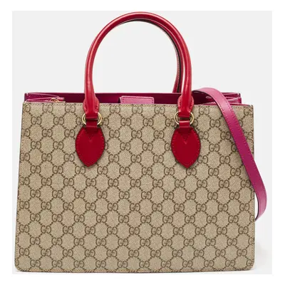 Gucci Tricolor GG Supreme Canvas and Leather Top Handle Bag