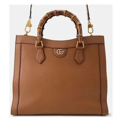 Gucci Brown Leather Diana Handbag Size Medium