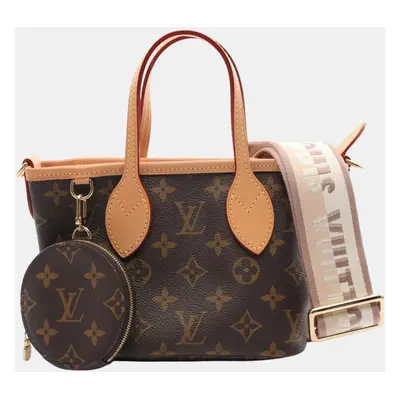 Louis Vuitton Brown Coated Canvas Leather Neverfull Bb Monogram Beige Handbag