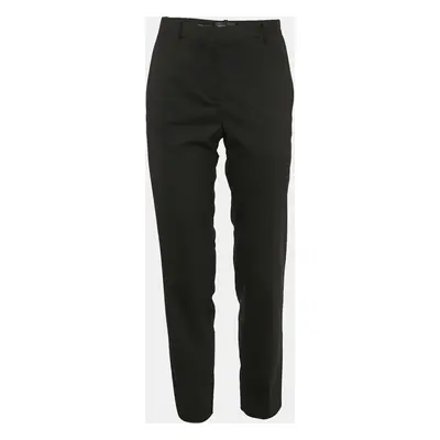 Versace Black Wool Blend Tailored Trousers