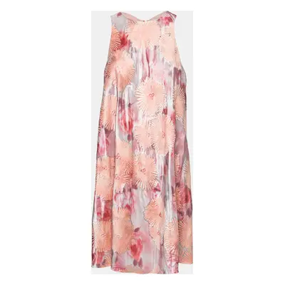 Giorgio Armani Pink Floral Jacquard Pleated Detail Shift Dress