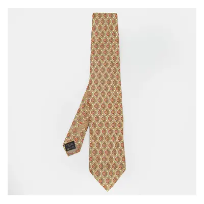 Ermenegildo Zegna Vintage Gold Jacquard Silk Tie