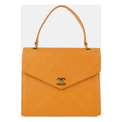 Chanel Orange Calfskin Handbag