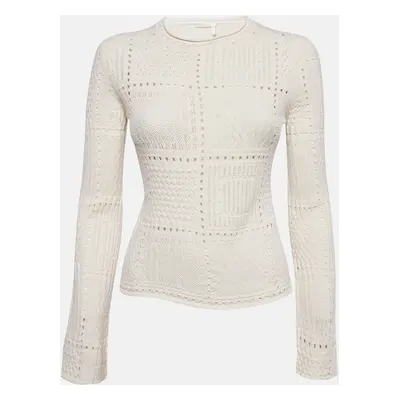 Chloe Off White Ecru Knit Long Sleeve Sweater