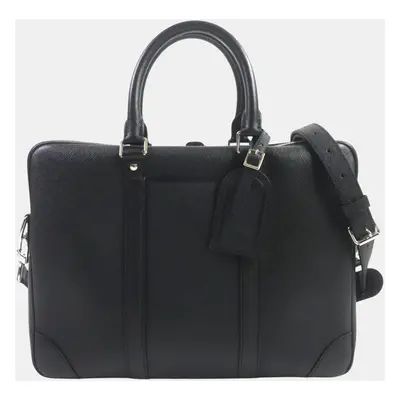 Louis Vuitton Black Leather Taiga Leather Briefcase