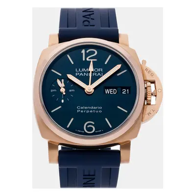 Panerai Blue 18k Rose Gold Luminor PAM00742 Automatic Men's Wristwatch mm