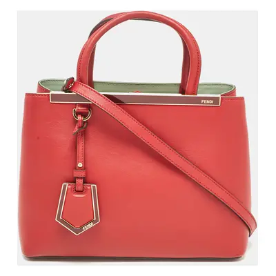 Fendi Red Leather Petite Sac 2jours Tote