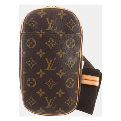 Louis Vuitton Brown Canvas Monogram Pochette Gange Body Bag