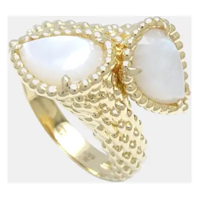 Boucheron 18K Yellow Gold Mother Of Pearl Serpent Boheme Ring EU 55.5