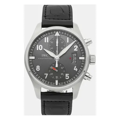 IWC Grey Stainless Steel Pilot's IW3878-02 Automatic Men's Wristwatch mm