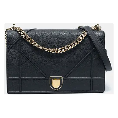 Dior Black Leather Diorama Flap Shoulder Bag