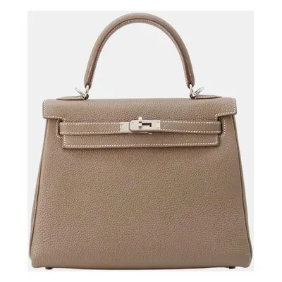 Hermes Etoupe Togo Leather Kelly Retourne bag Size