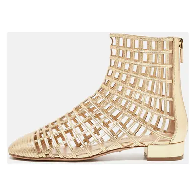 Dior Gold Leather Oracle Ankle Length Boots Size