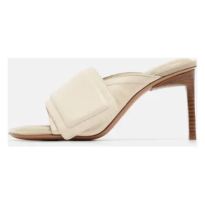 Jacquemus Cream Leather Piscine Les Mules Size