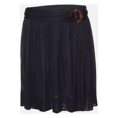 Gucci Black Jersey Pleated Mini Skirt