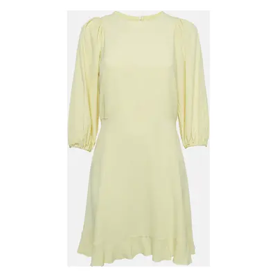 Red Valentino Yellow Crepe Flared Short Dress