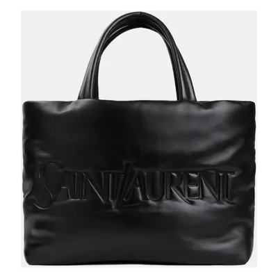 Saint Laurent Nero Nappa Logo Tote Bag