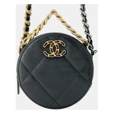 Chanel Lambskin Coco Mark Round Chain Shoulder Bag