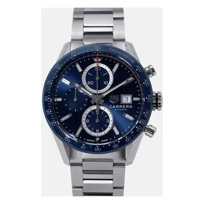 Tag Heuer Blue Stainless Steel Carrera Automatic Men's Wristwatch mm