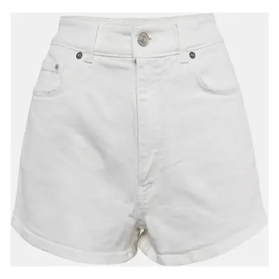 Givenchy White Denim Distress Pocket Detail Shorts