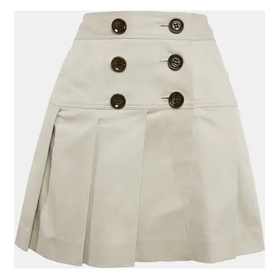 Burberry Beige Cotton Double Breasted Mini Skirt