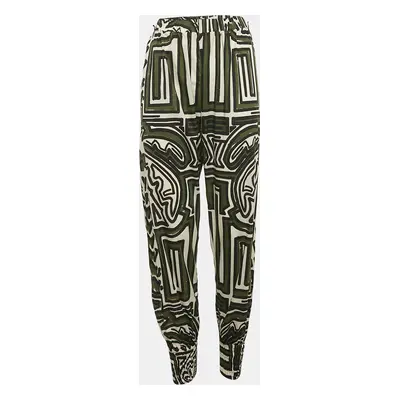 Johanna Ortiz Green/White Sagacious print cotton Jogger Pants