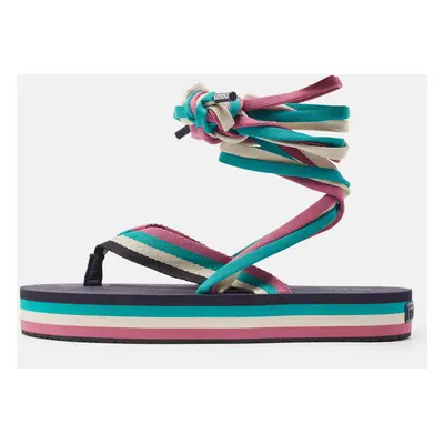 Isabel Marant Multicolor Fabric Wraparound Strap Sandals Size