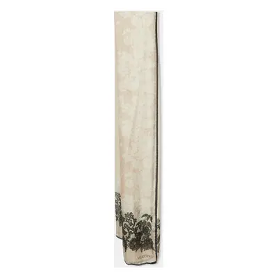 Valentino Cream Floral Lace Print Silk Stole