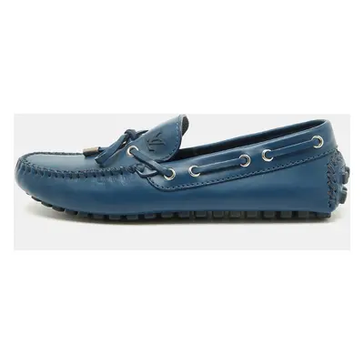 Louis Vuitton Blue Leather Bow Arizona Loafers Size