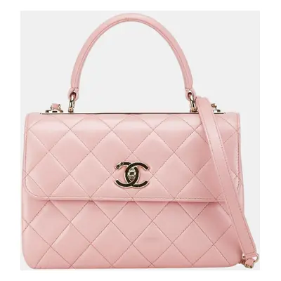 Chanel Pink Lambskin Matelasse Trendy Cc Chain Shoulder Bag