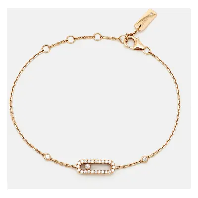 Messika Move Uno Pave 18k Rose Gold Bracelet