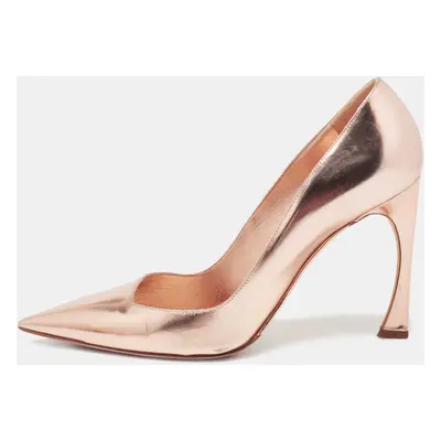 Dior Rose Gold Leather Cherie Pointed Toe Pumps Size 40.5