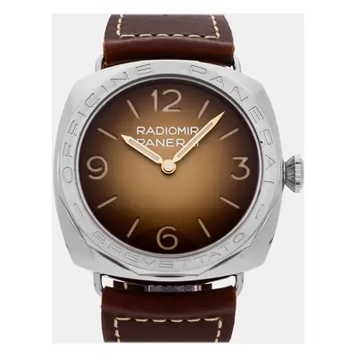 Panerai Brown Stainless Steel Radiomir Manual Winding Men's Wristwatch mm