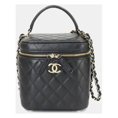 Chanel Leather Black Vanity Chain Shoulder Bag