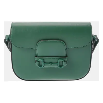 Gucci Green Leather Horsebit Small Shoulder Bag