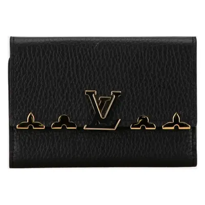 Louis Vuitton Black Taurillon Capucines Compact Wallet