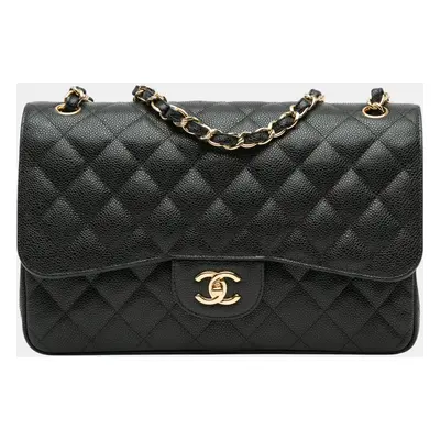 Chanel Black Caviar Jumbo Classic Double Flap Bag